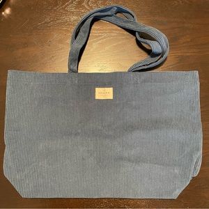 Sezane Blue Velvet Tote Bag